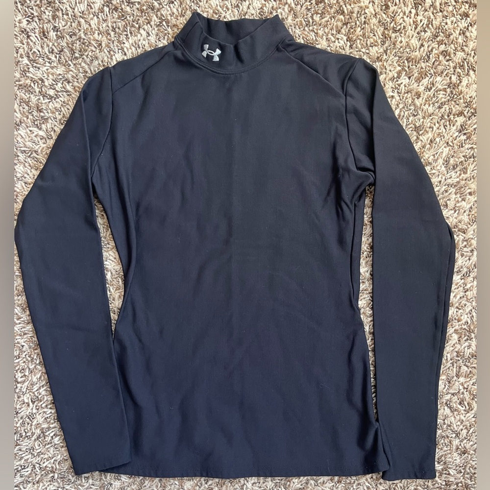 Under Armour Women's ColdGear Fitted Mock Neck Pullover | Medium | Black - Picture 5 of 9